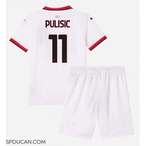 Dječji Nogometni Dres AC Milan Christian Pulisic #11 Gostujuci 2024-25 Kratak Rukav (+ Kratke hlače)